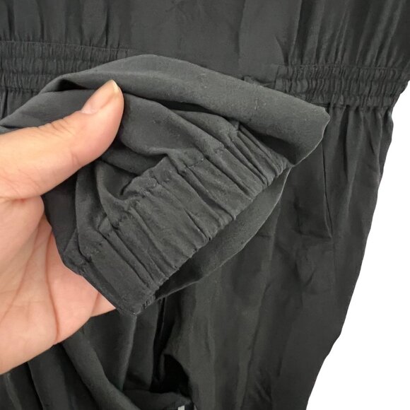 Vince Womens Black Silk Sleeveless Drawstring Waist Jumpsuit Size 10 - Picture 4 of 9